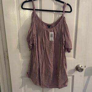 Torrid Mauve Cold Shoulder Blouse